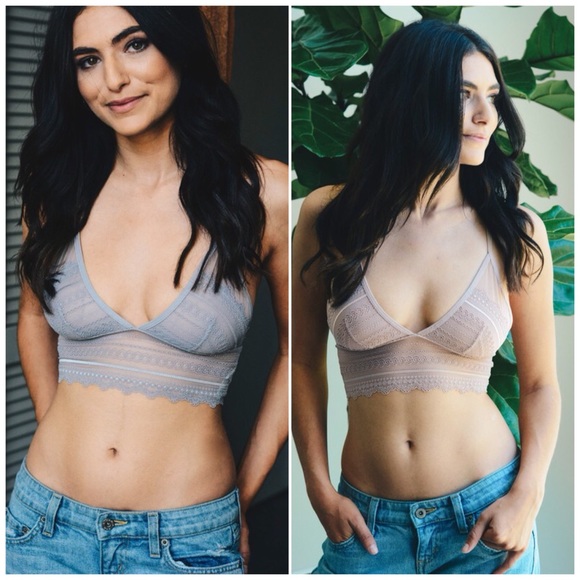 ❗️CLOSING SALE❗️ Gray Scallop Lace  Bralette - Picture 3 of 4